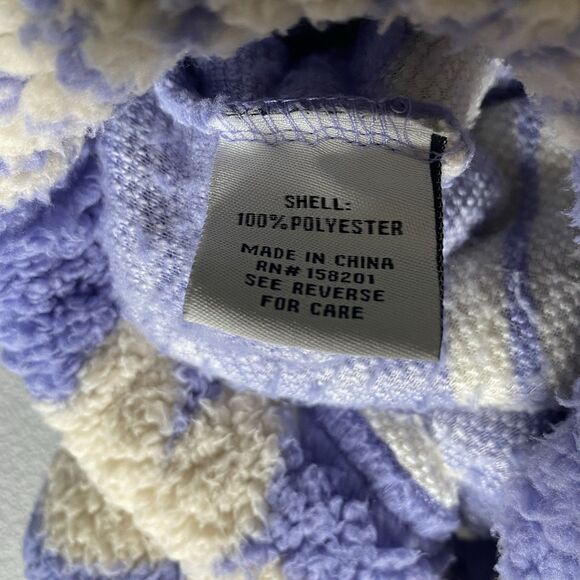 CALI 1850 Jogger Sherpa Fleece Floral Lounge Sweatpants Hippie Womens XS Purple - Picture 7 of 9